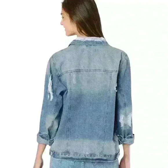 Ci Sono distressed women’s jean jacket- size medium - Picture 5 of 13